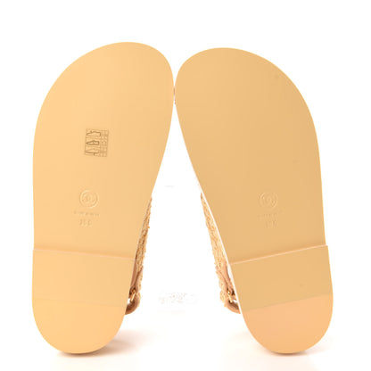 Chanel Braided Fabric Velcro Dad Sandals 36 Beige 5 of 11