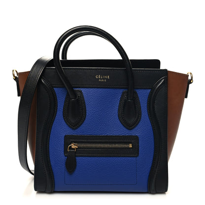 Celine Smooth Drummed Calfskin Nano Tri-Color Luggage Indigo 1 of 9