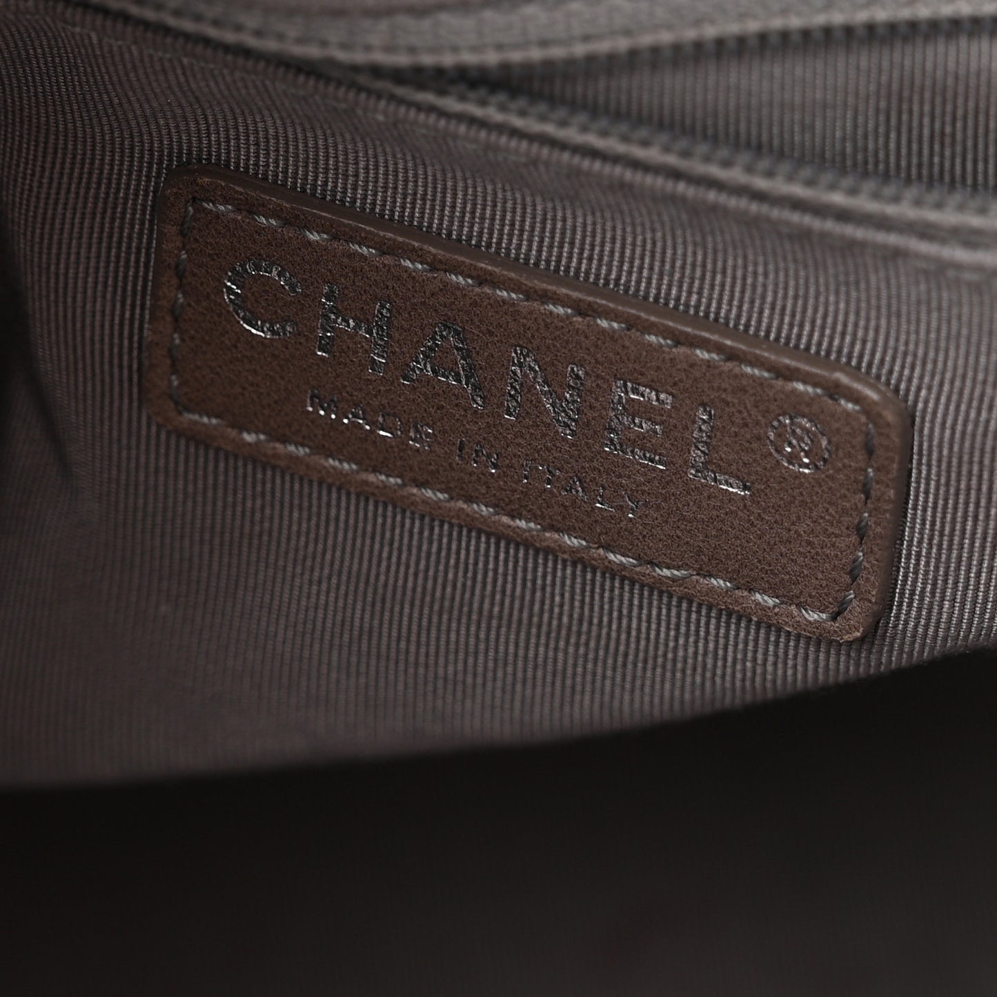 Metallic Cracked Calfskin Modern Chain Tote Dark Silver