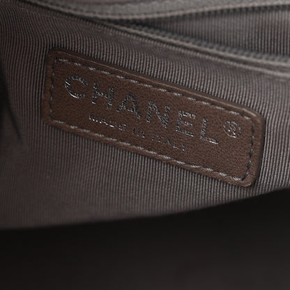 Chanel Metallic Cracked Calfskin Modern Chain Tote Dark Silver 5 of 9
