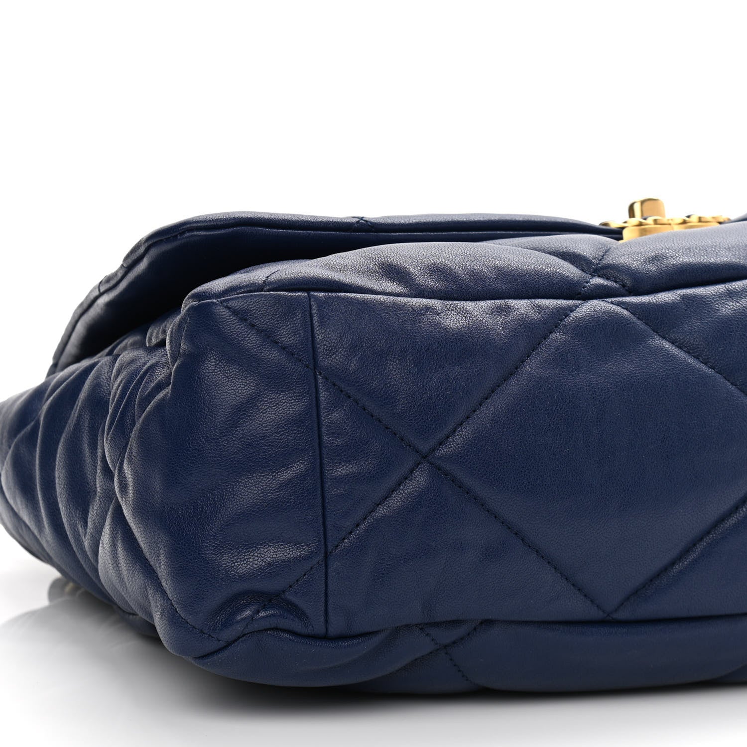 Chanel Goatskin Quilted Maxi Chanel 19 Flap Blue 9 of 10
