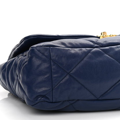 Chanel Goatskin Quilted Maxi Chanel 19 Flap Blue 9 of 10