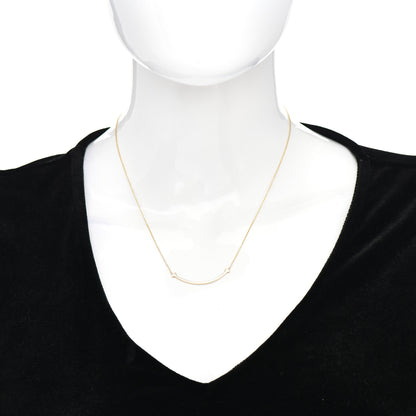 Tiffany 18K Yellow Gold Small T Smile Pendant Necklace 2 of 4