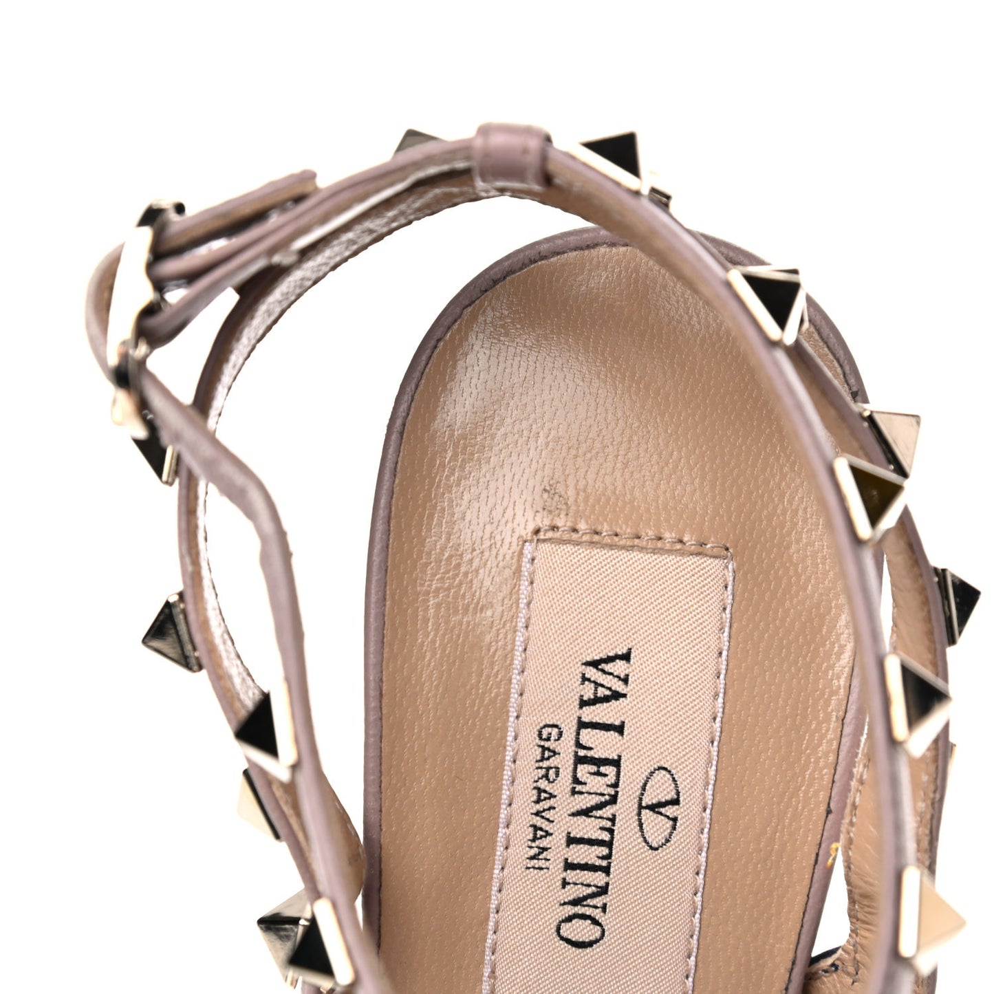 Nappa Rockstud Ankle Strap 100mm Pumps 36 Marine Poudre