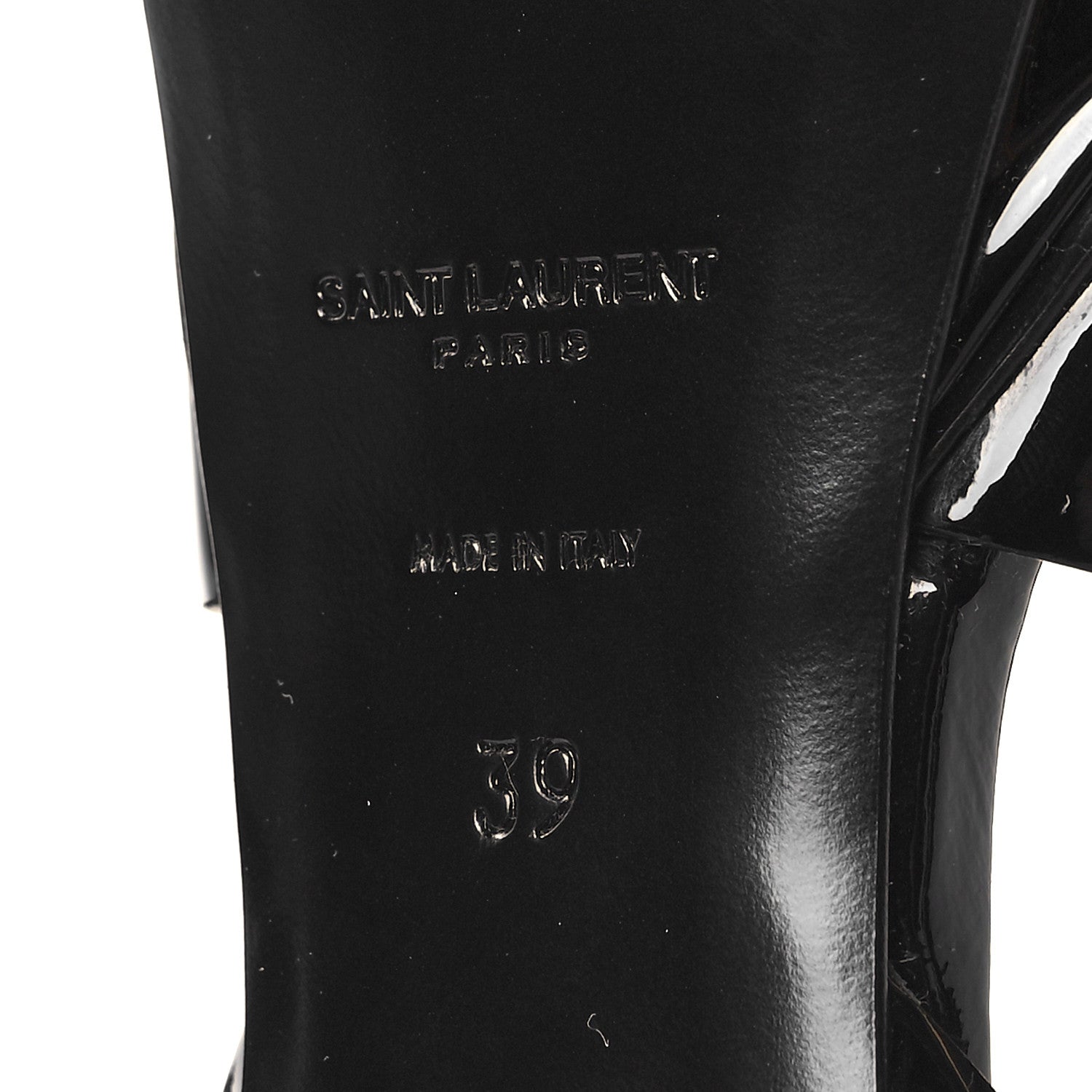 Saint Laurent Patent Tribute 75 Platform Sandals 39 Black 7 of 9