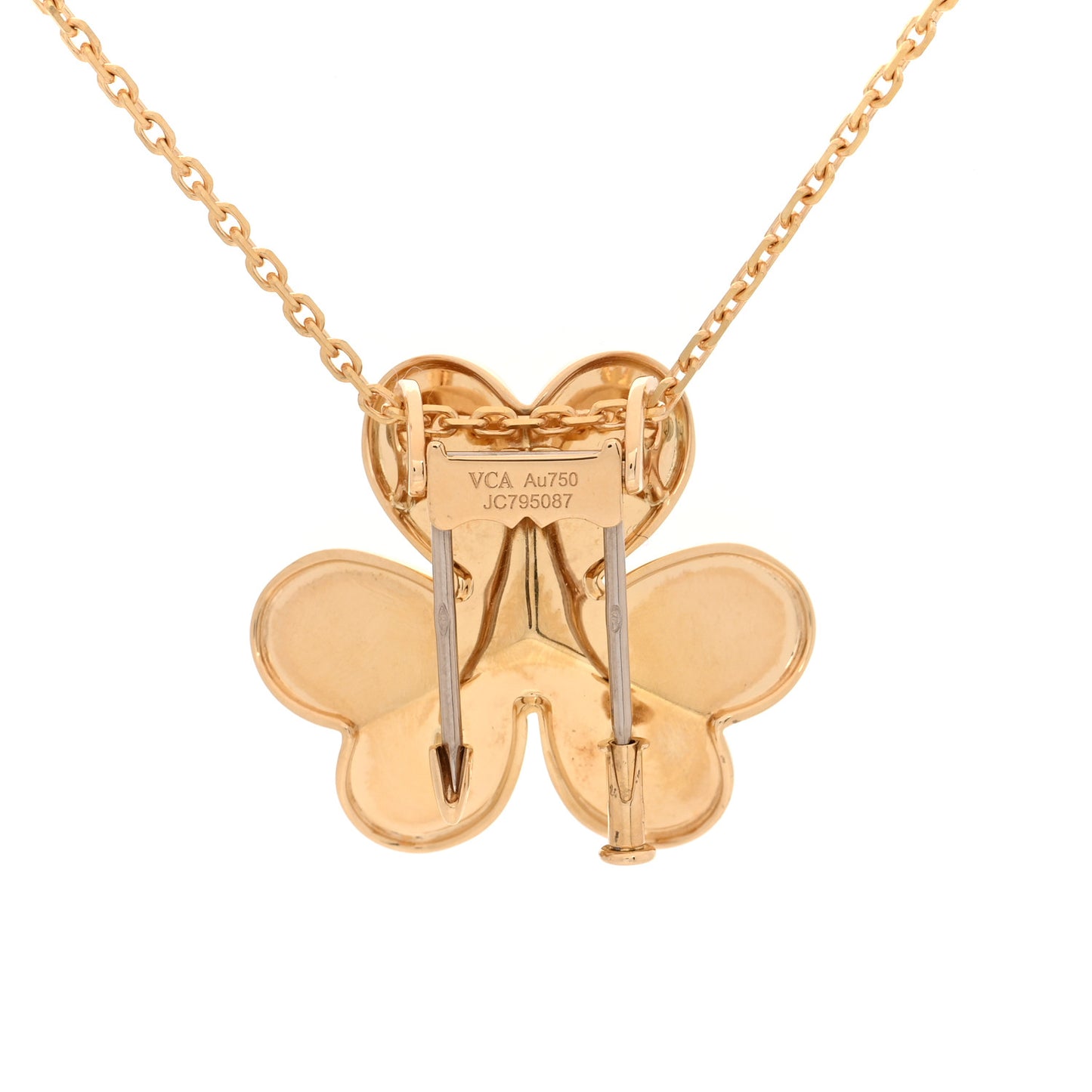 18K Yellow Gold Diamond Very Large Frivole Clip Pendant Necklace