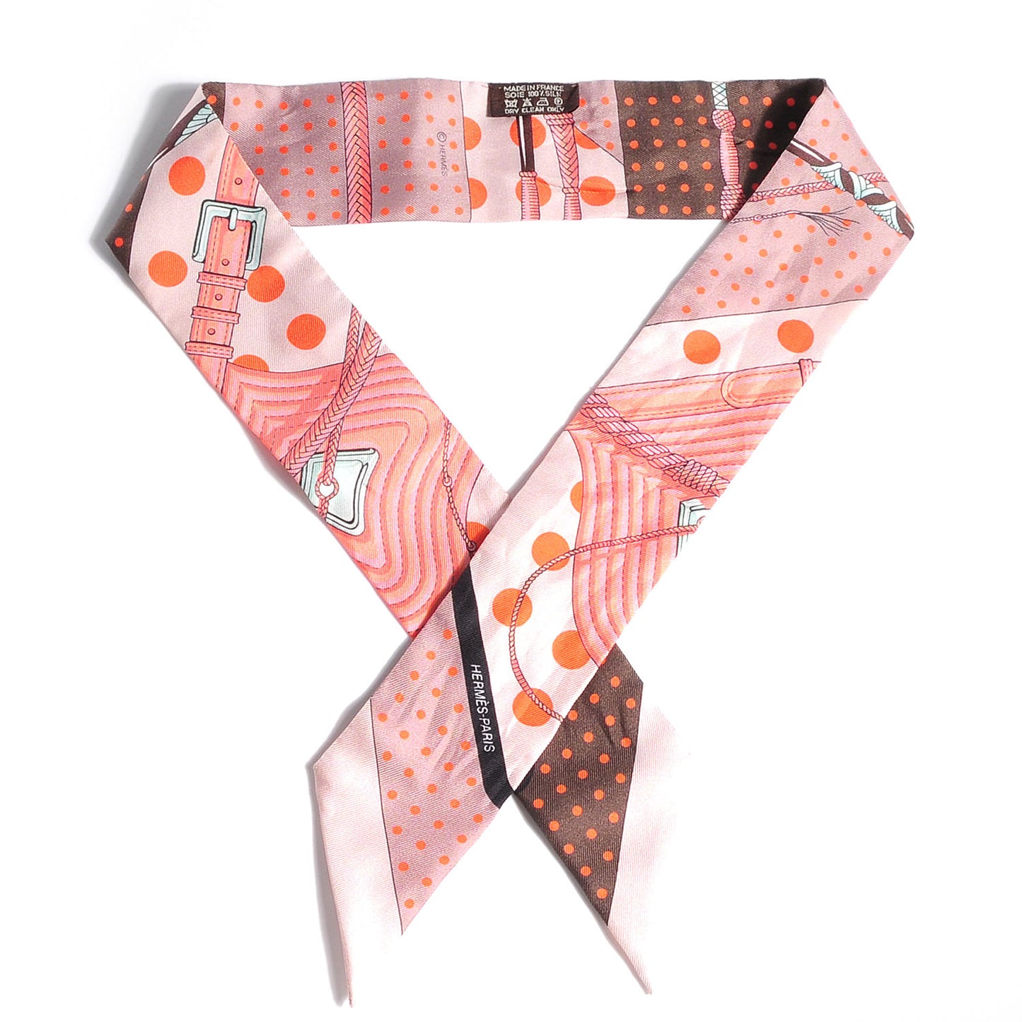 Silk Clic Clac a Pois Twilly Rose Nacre Marron Corail