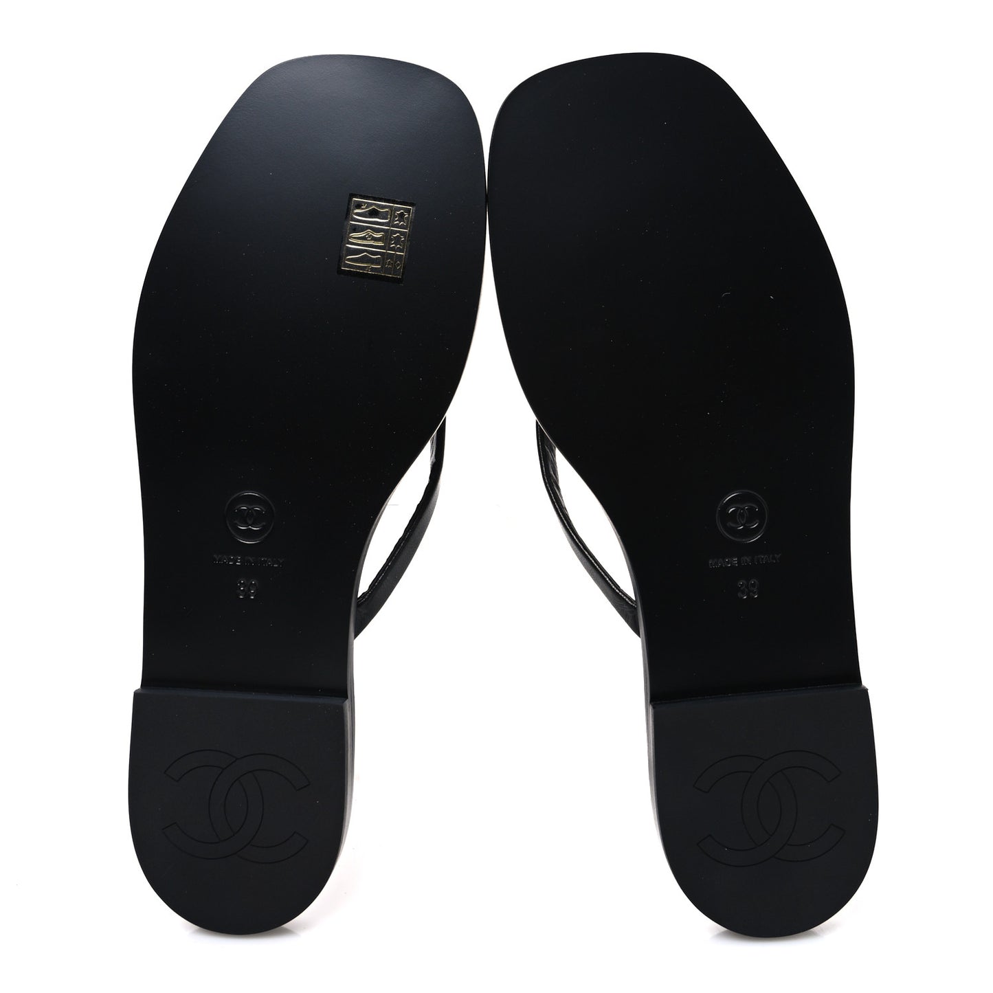Goatskin CC Times Square Thong Sandals 39 Black