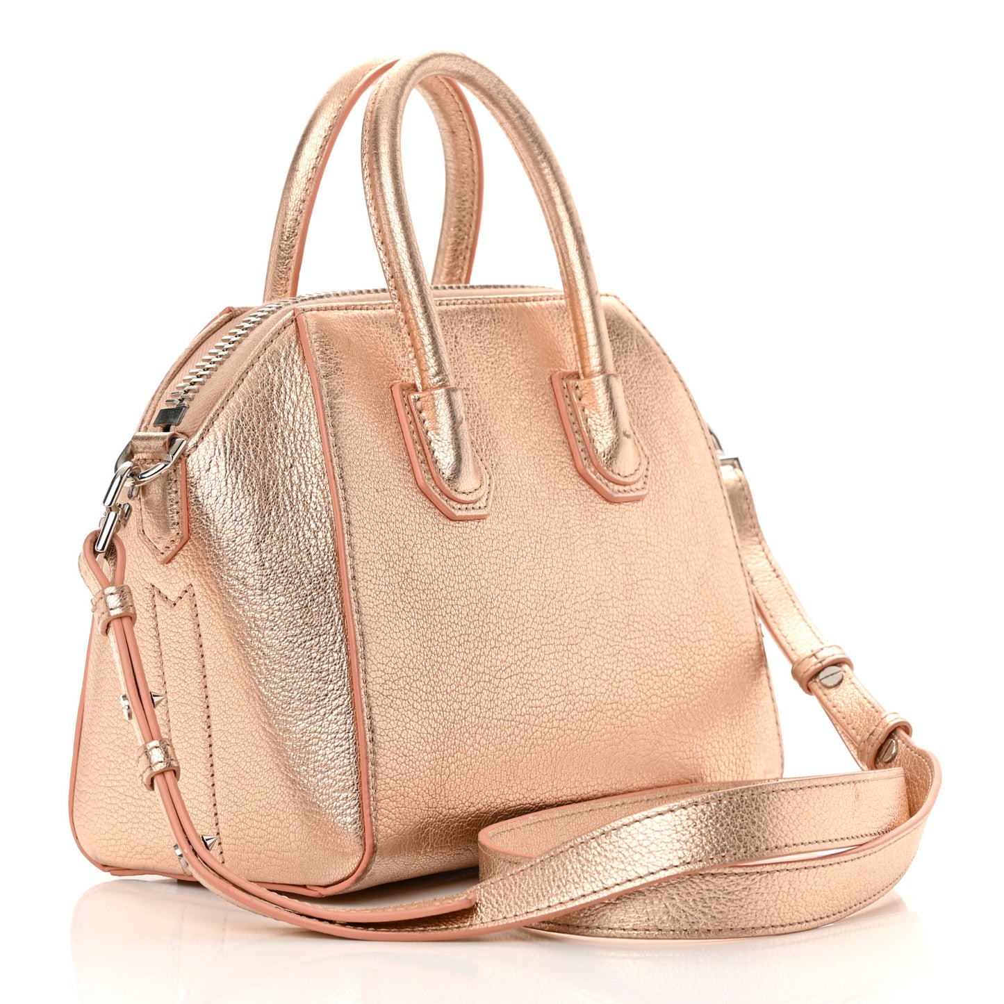 Metallic Sugar Goatskin Mini Antigona Light Pink