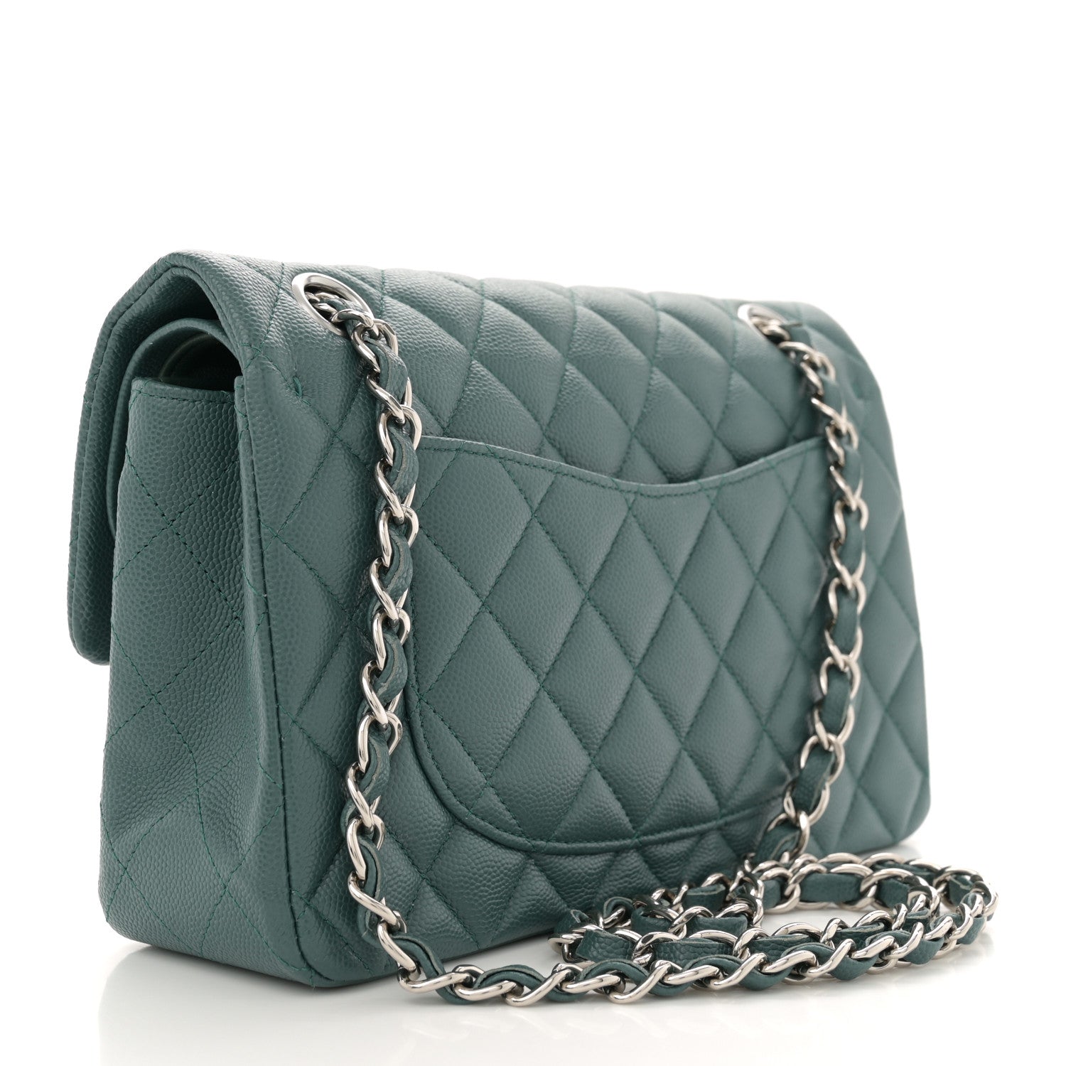 Chanel Caviar Quilted Small Double Flap Green 3 of 10