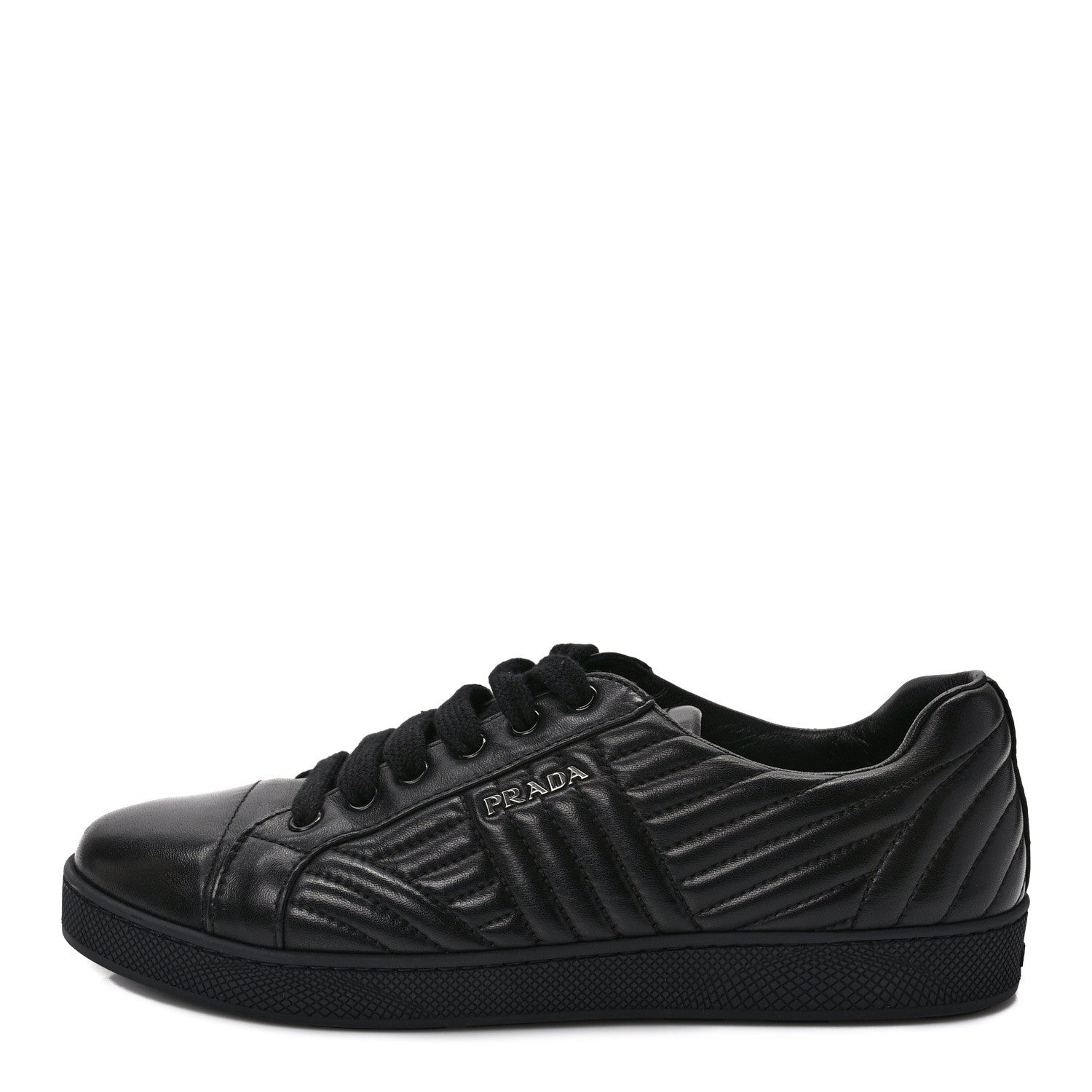 Prada Nappa Diagramme Womens Low Top Sneakers 39.5 Black 1 of 7