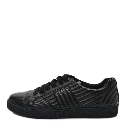 Prada Nappa Diagramme Womens Low Top Sneakers 39.5 Black 1 of 7
