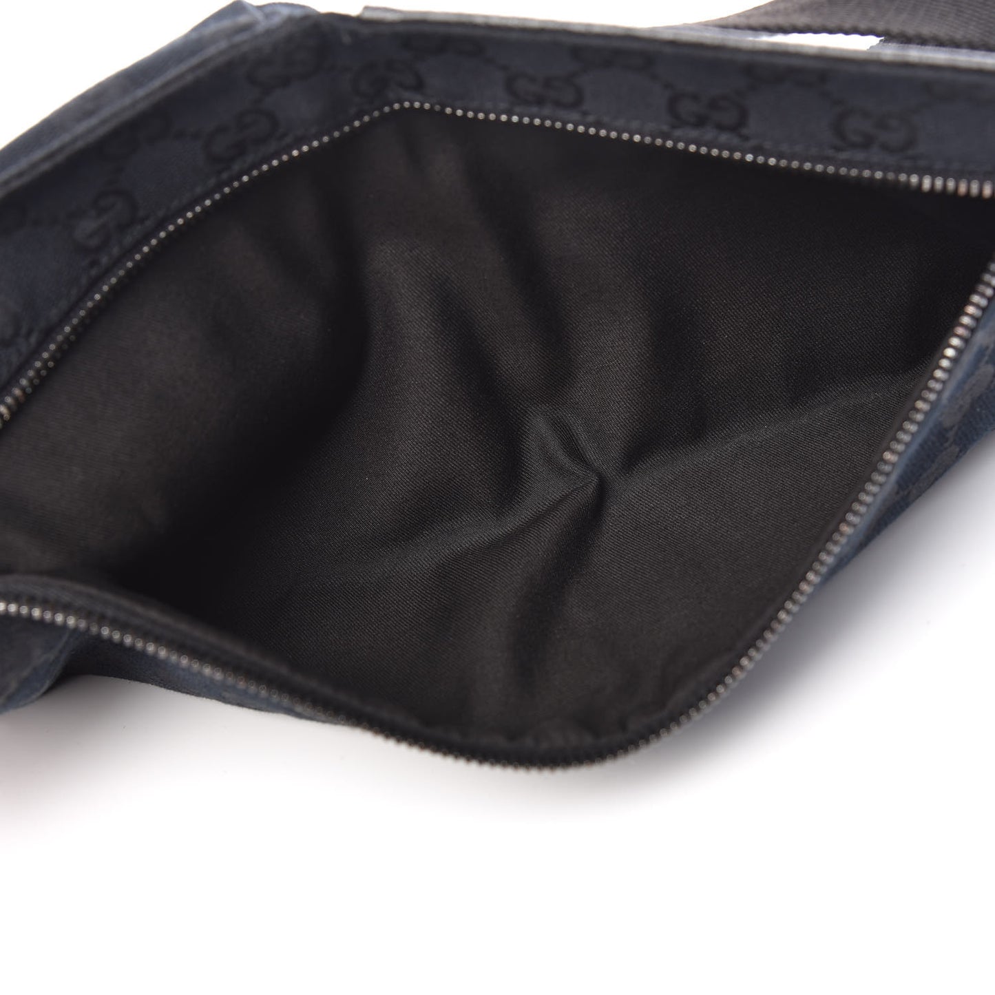 GG Monogram Double Pocket Belt Bag Black