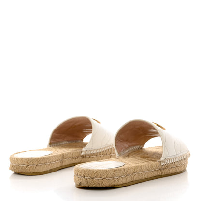 Gucci Nappa Matelasse GG Marmont Espadrille Slide Sandals 37.5 Great White 4 of 14