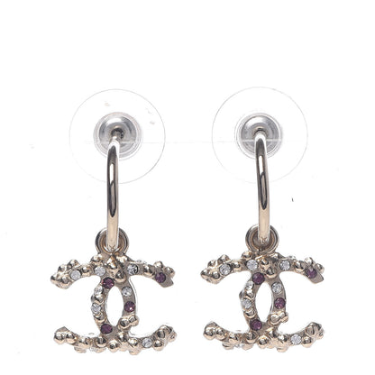 Chanel Crystal CC Dangle Earrings Gold 1 of 3