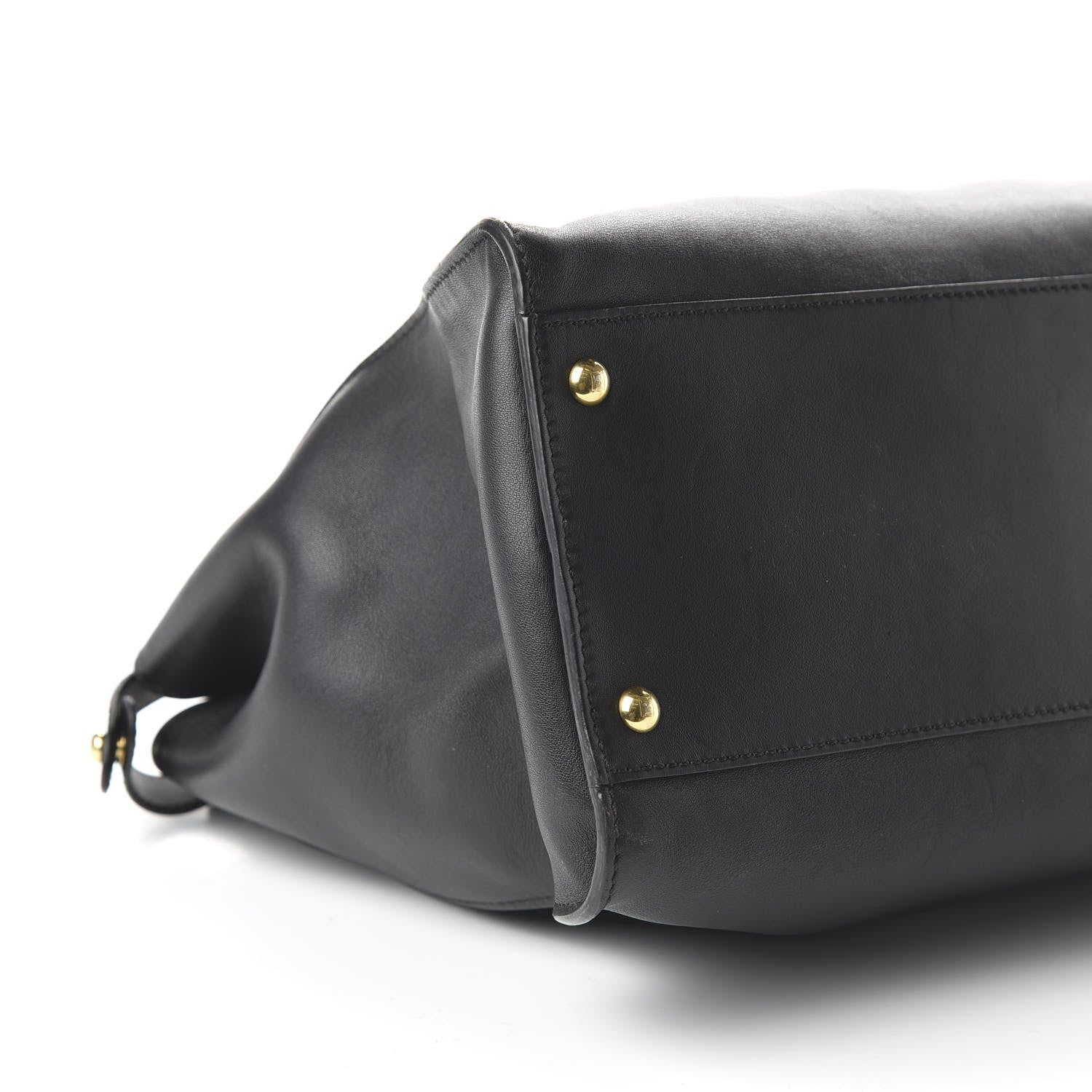 Fendi Vitello Seta Shiny Nappa Large Peekaboo Iconic Satchel Black 7 of 9