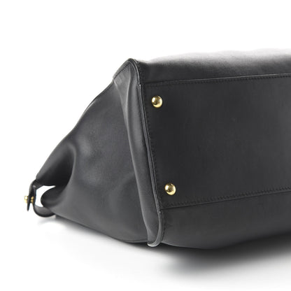 Fendi Vitello Seta Shiny Nappa Large Peekaboo Iconic Satchel Black 7 of 9