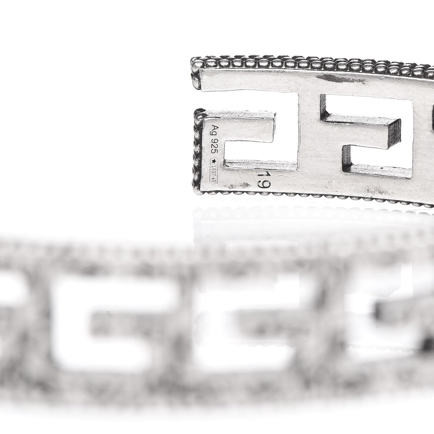 Sterling Silver Square G Motif Cuff Bracelet