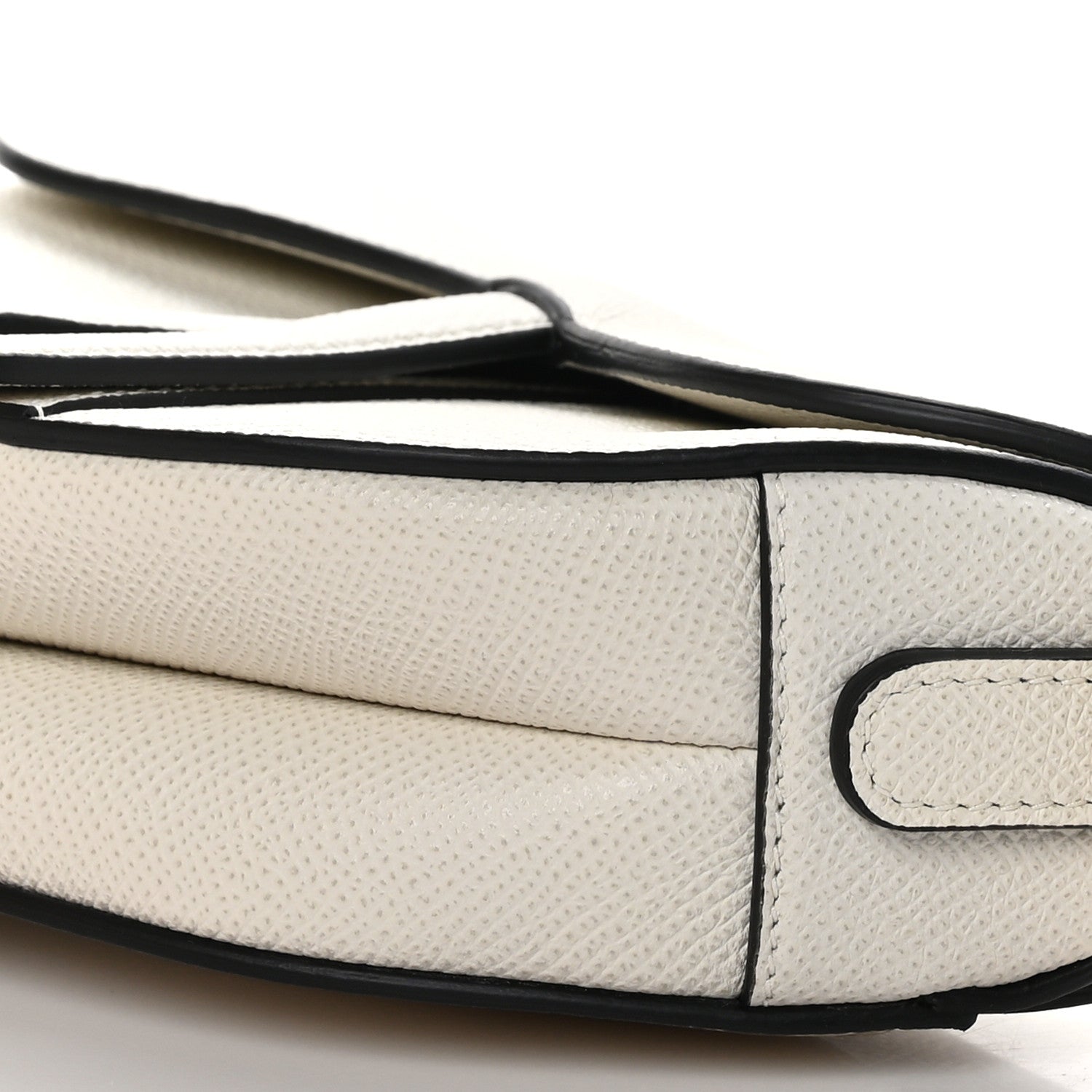 Christian Dior CHRISTIAN DIOR Grained Calfskin Mini Saddle Bag White 9 of 10