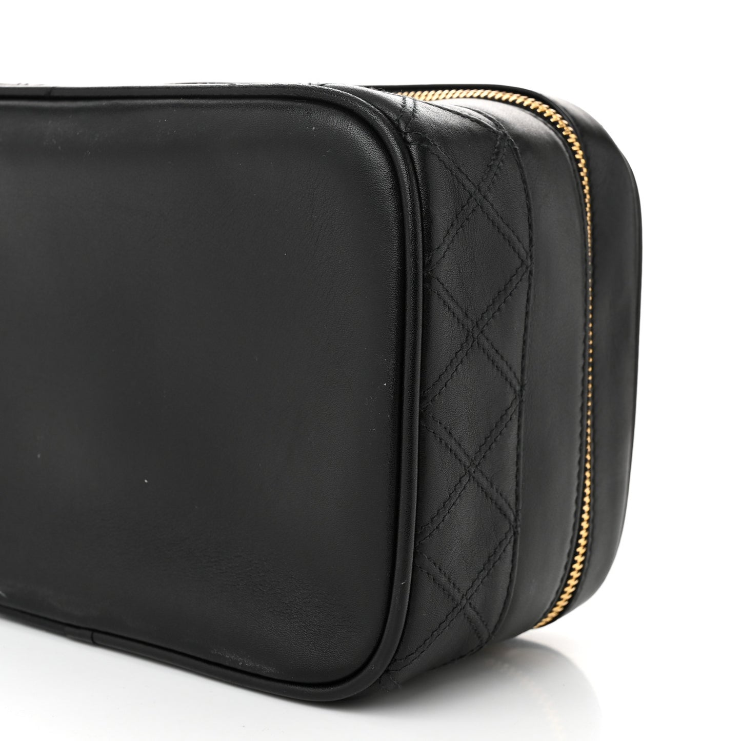 Lambskin Vanity Cosmetic Case Black