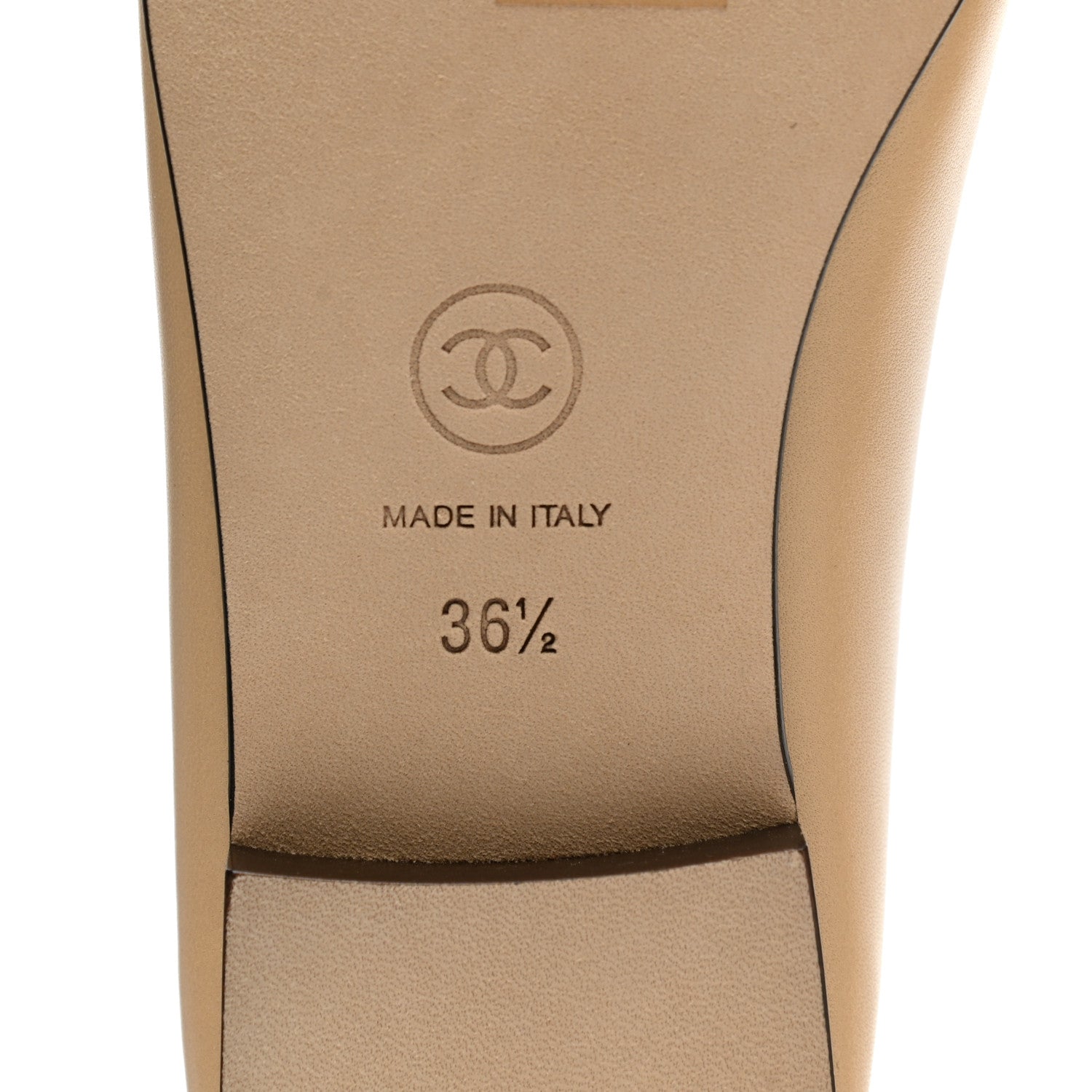 Chanel Lambskin Cap Toe Ballerina Flats 36.5 Beige Black 6 of 9