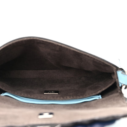Fendi Calfskin Mink Fur Hypnoteyes Micro Baguette Turchese Pallido Blueberry Multicolor 4 of 10
