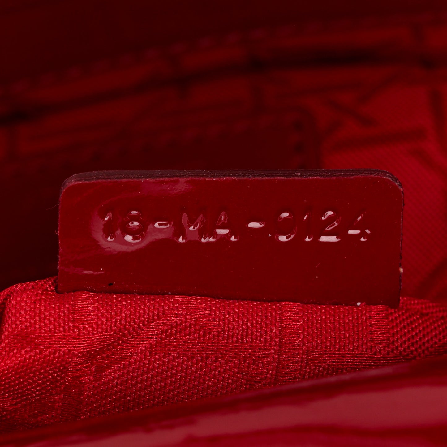 Patent Cannage Mini Lady Dior Red