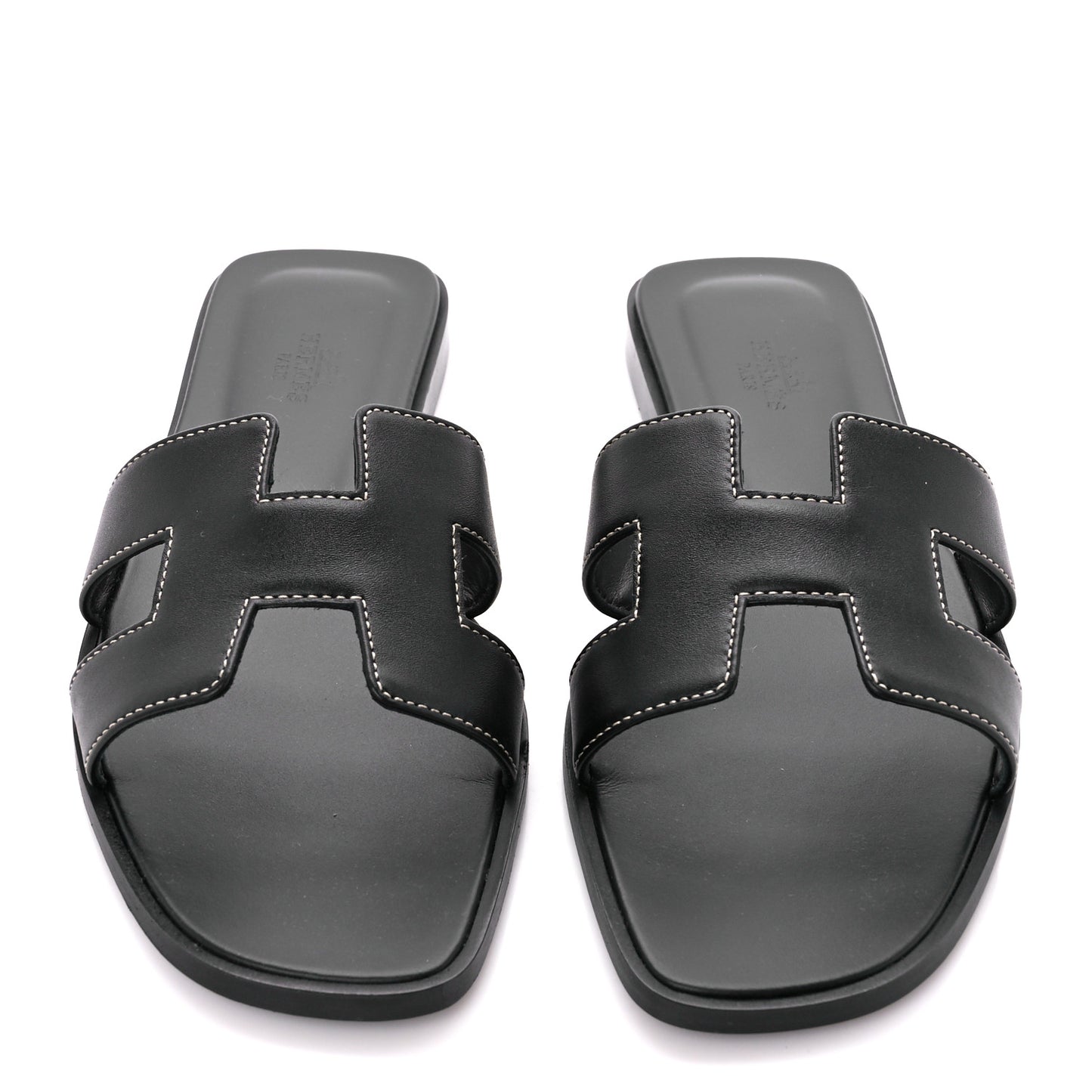 Box Calfskin Oran Sandals 39.5 Black