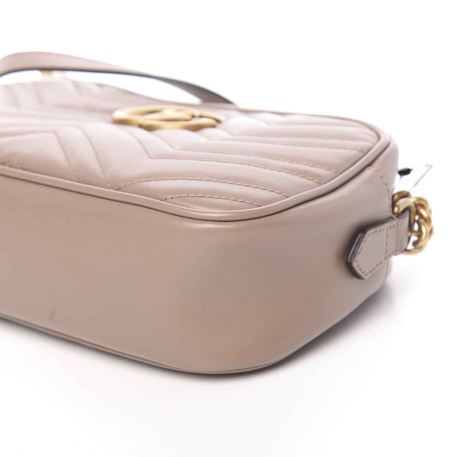 Gucci Calfskin Matelasse Small GG Marmont Chain Shoulder Bag Porcelain Rose 9 of 10