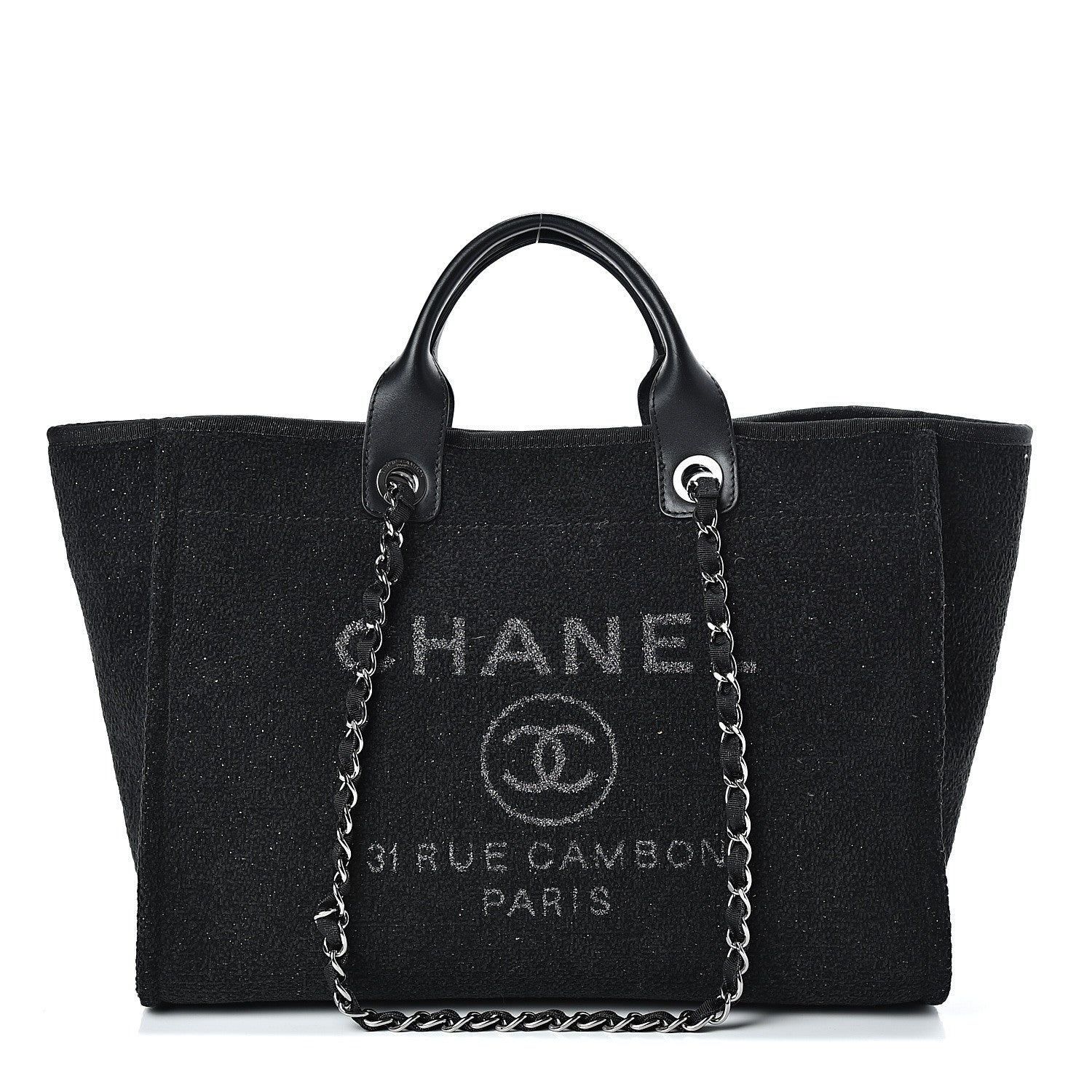Chanel Lurex Boucle Medium Deauville Tote Black 1 of 11