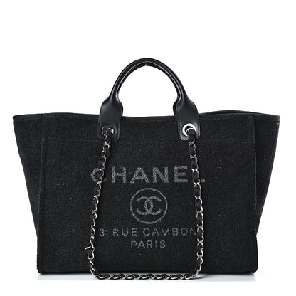 Chanel Lurex Boucle Medium Deauville Tote Black 1 of 11