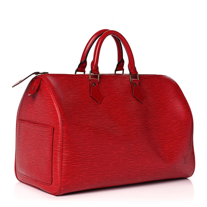 Louis Vuitton Epi Speedy 35 Castillan Red 2 of 13