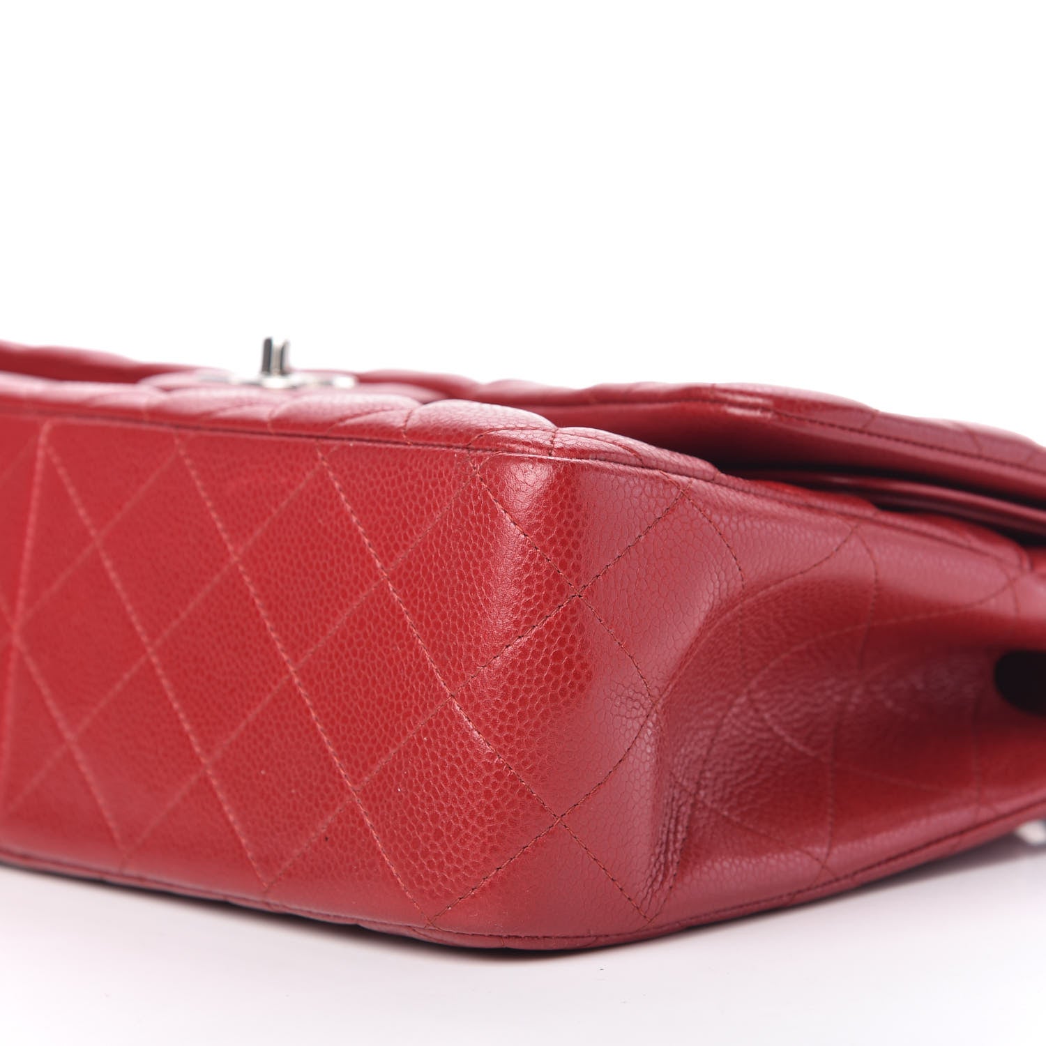 Chanel Caviar Quilted Jumbo Double Flap Red 7 of 10