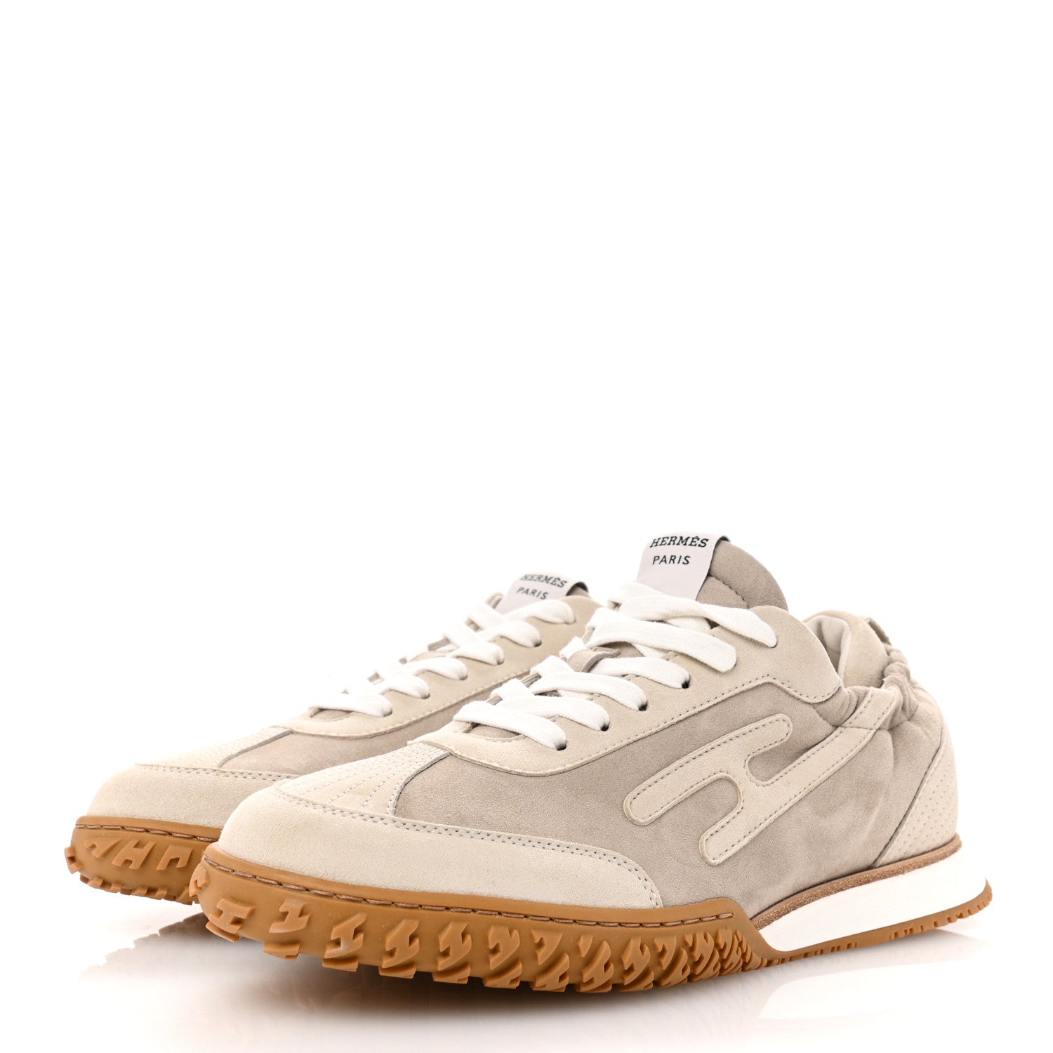 Hermes Suede Goatskin Mens Jet Sneakers 38.5 Beige Esquisse Glaise 4 of 9