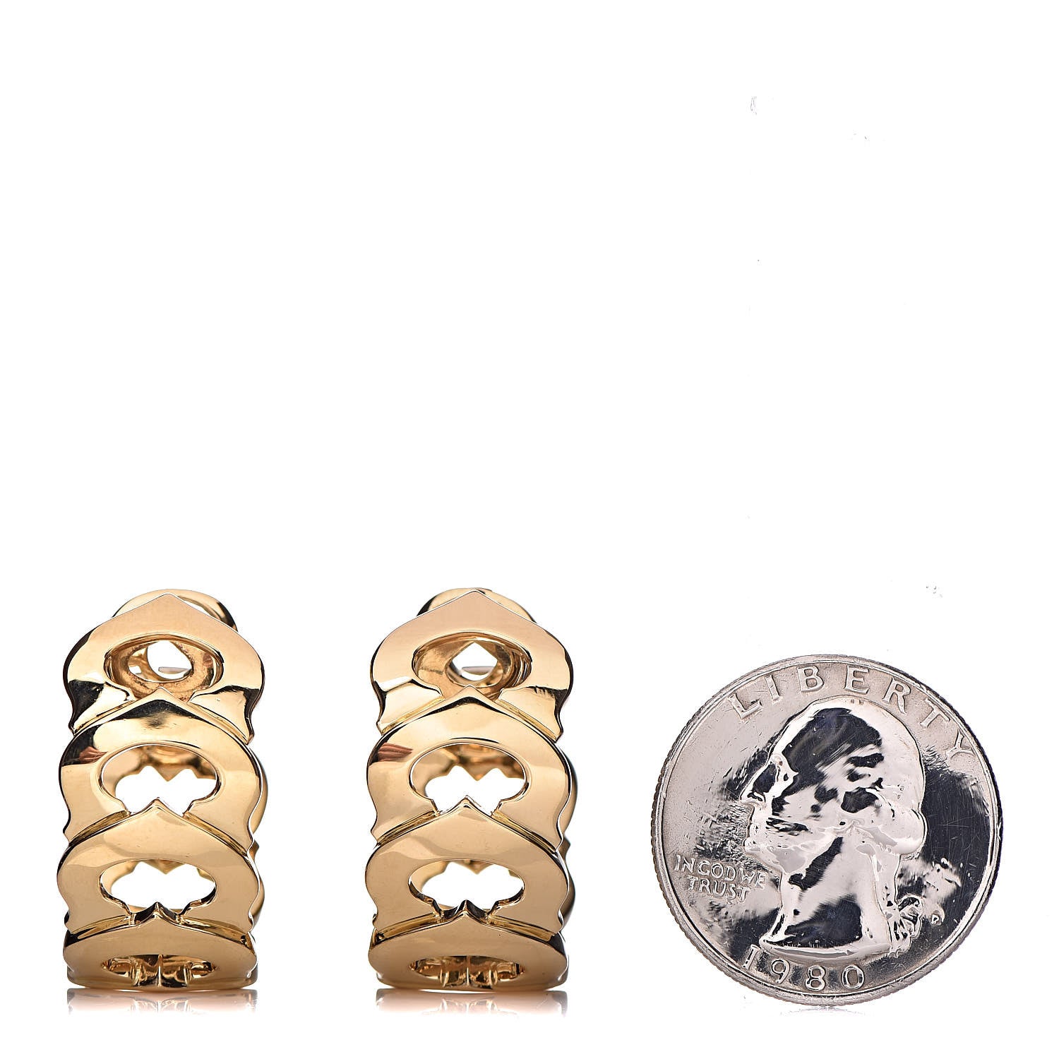 Cartier 18K Yellow Gold C De Clip-On Earrings 2 of 4