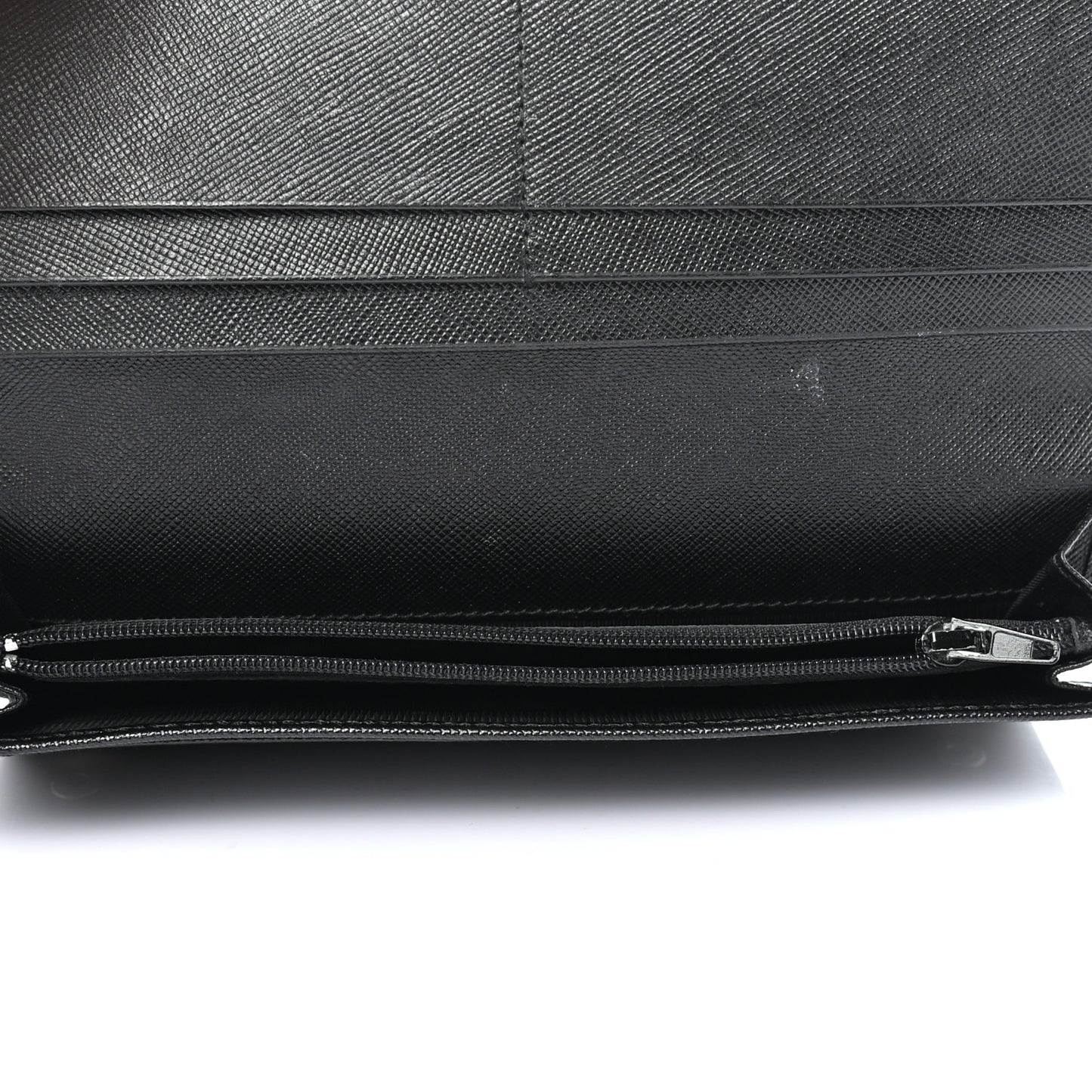 Saffiano Triangle Continental Flap Wallet Black