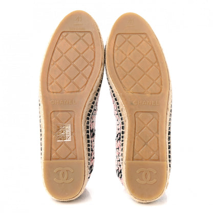 Chanel Tweed Lambskin CC Espadrilles 41 Pink Black 7 of 10