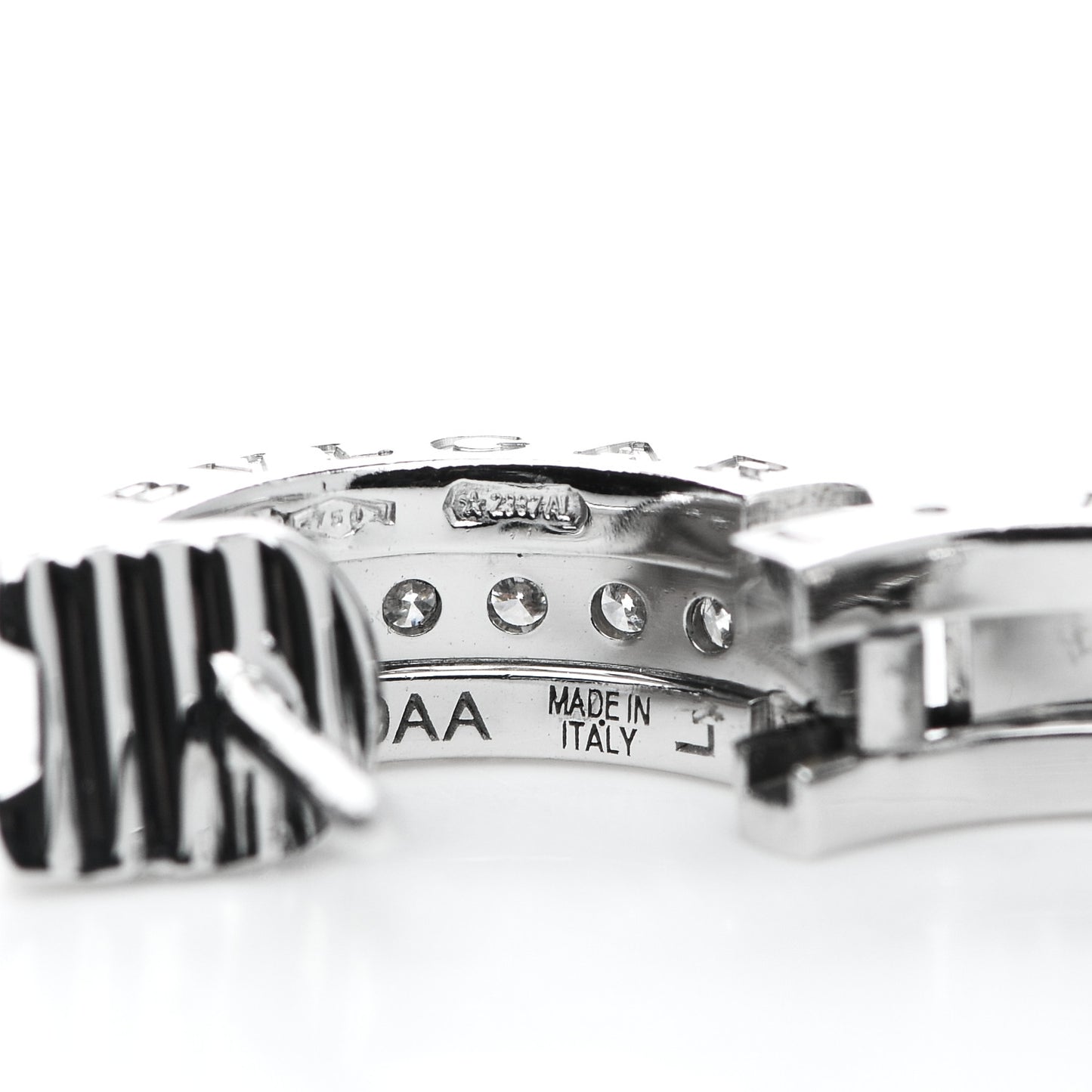 18K White Gold Diamond Small B.Zero1 Hoop Earrings