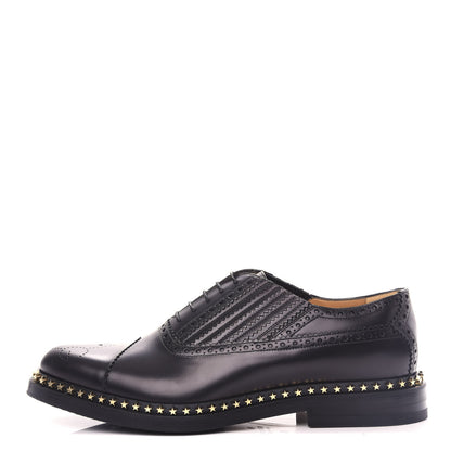Gucci Calfskin Mens Star Studded Lace Up Oxfords 9 Black 1 of 12