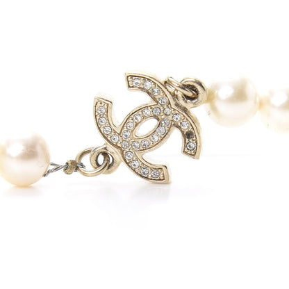 Chanel Pearl Crystal Long CC Necklace Gold 5 of 5
