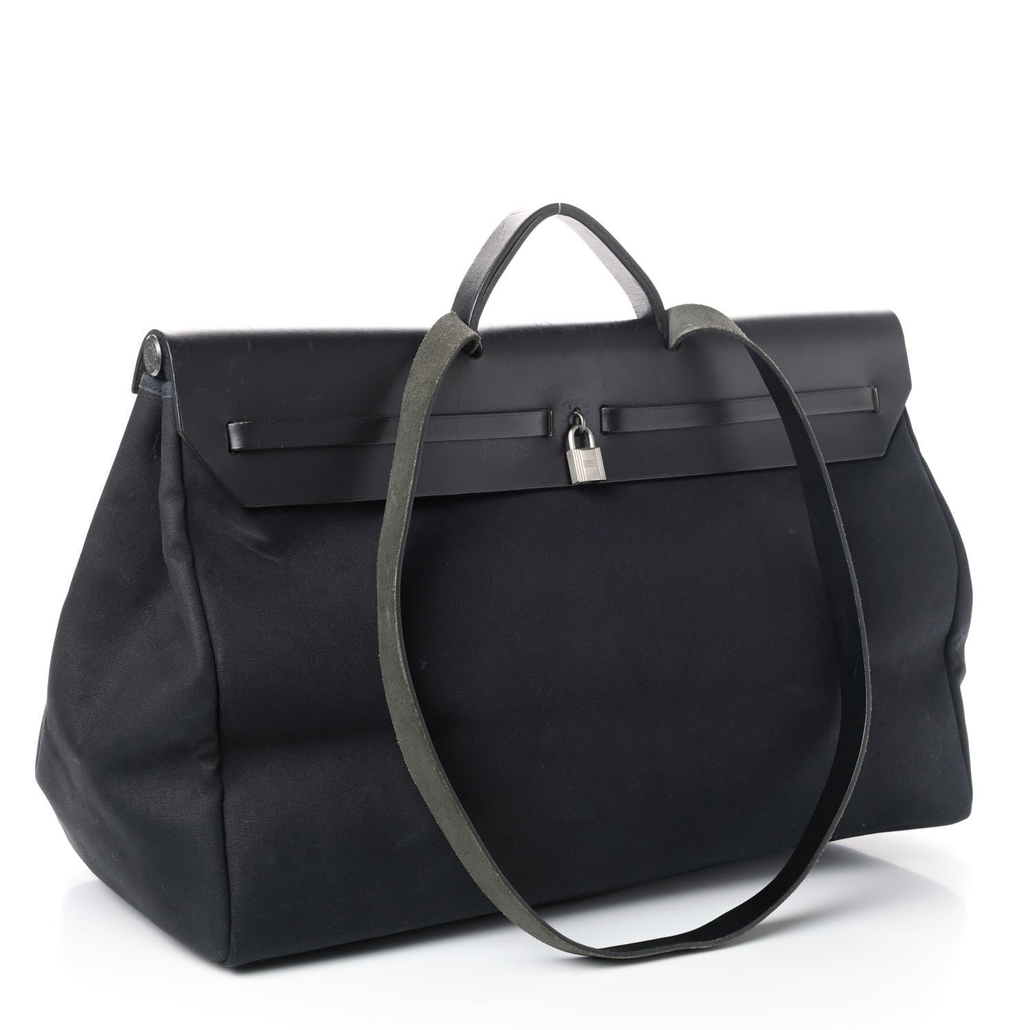 Hermes Toile Vache Calfskin Herbag Cabin Black 2 of 5