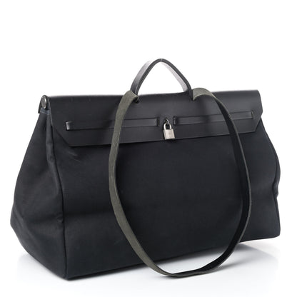 Hermes Toile Vache Calfskin Herbag Cabin Black 2 of 5