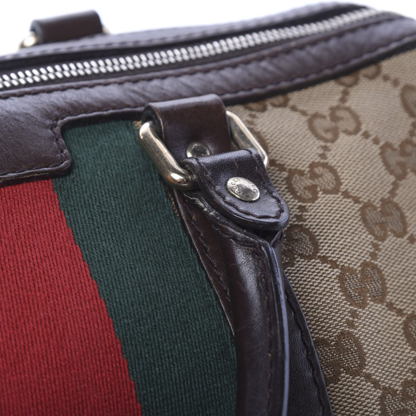 Monogram Vintage Web Medium Boston Dark Brown