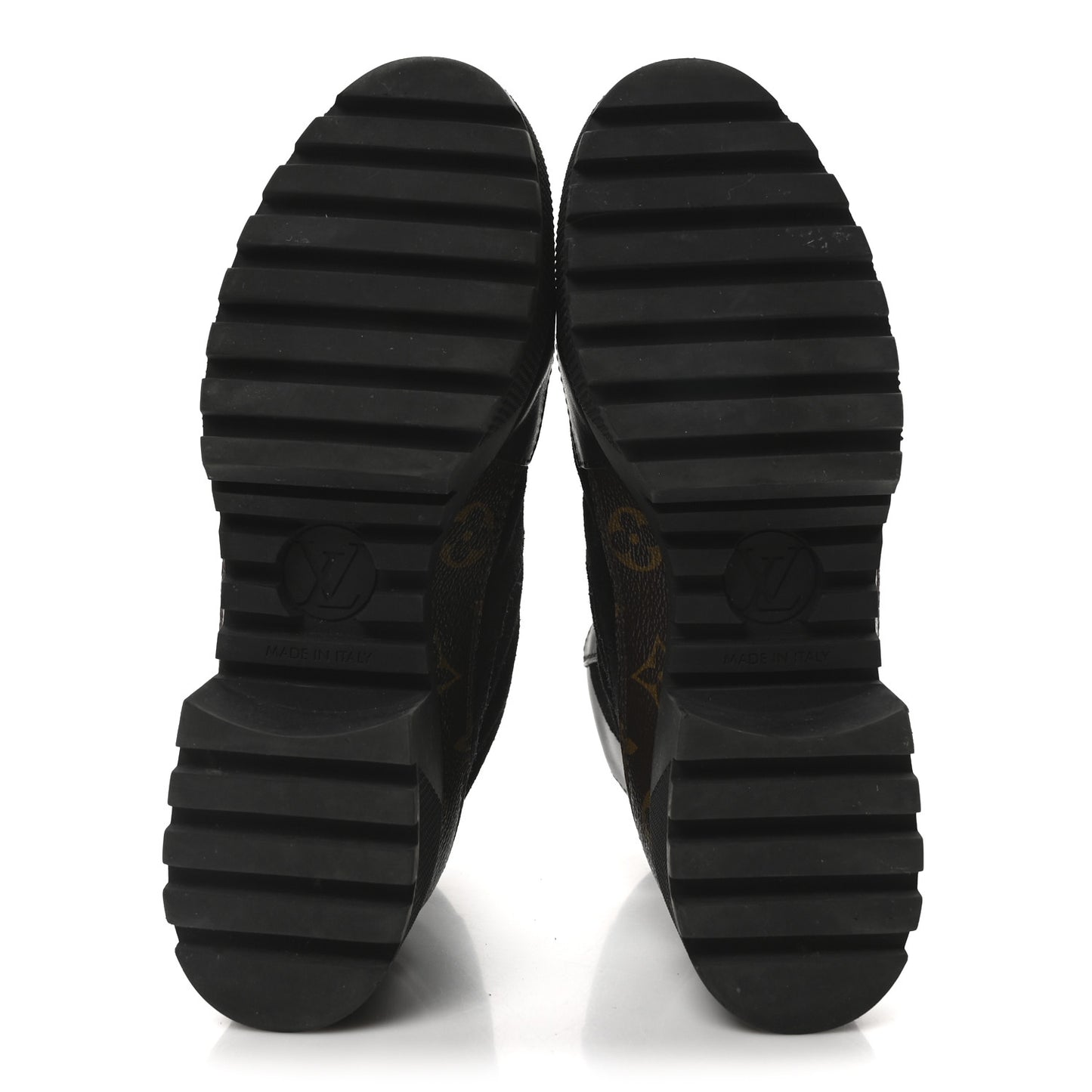 Suede Calfskin Monogram Laureate Platform Desert Boots 37.5 Black