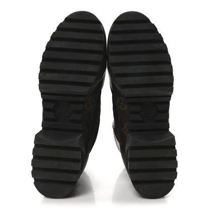 Louis Vuitton Suede Calfskin Monogram Laureate Platform Desert Boots 37.5 Black 6 of 8