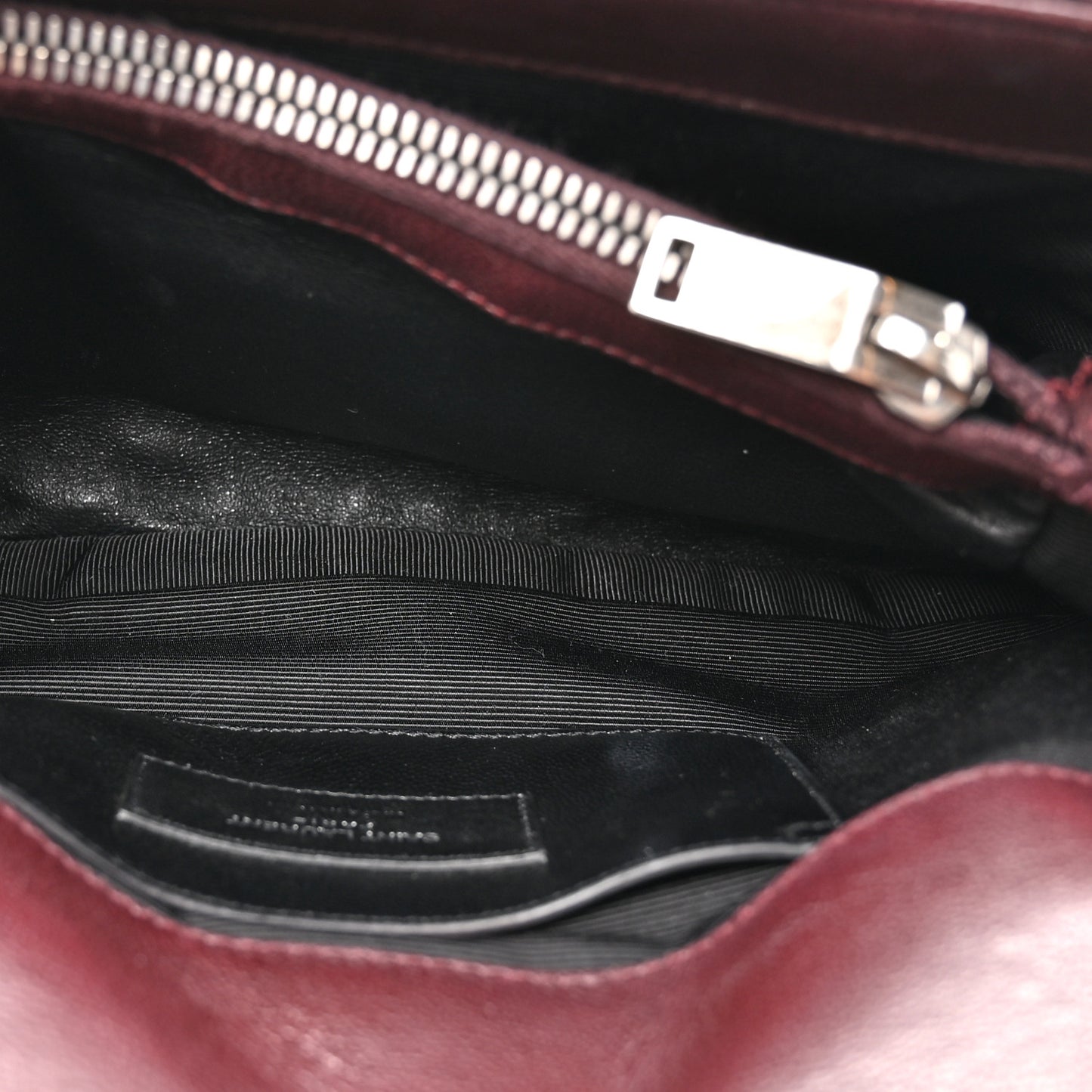 Sheepskin Matelasse Chevron Monogram Medium College Bag Amaranto