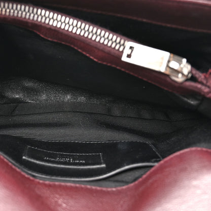 Saint Laurent Sheepskin Matelasse Chevron Monogram Medium College Bag Amaranto 6 of 14