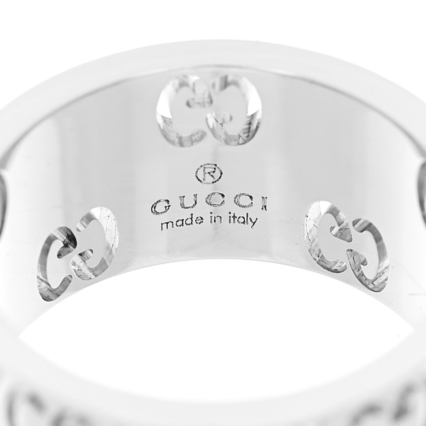 18K White Gold Diamond Wide Icon Stardust Band Ring 50 5.5