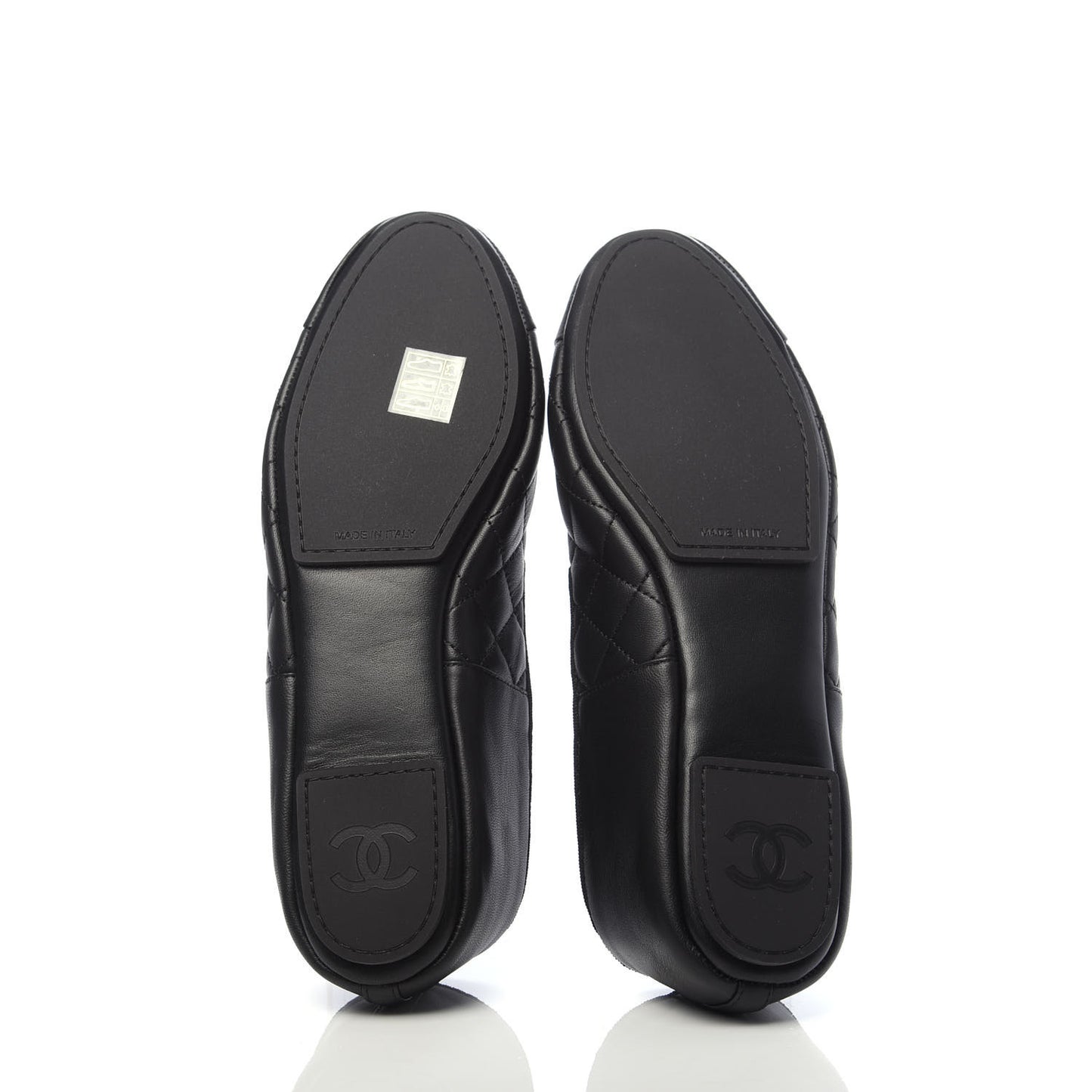 Lambskin Quilted Cap Toe Slipper With Pouch 39 Black
