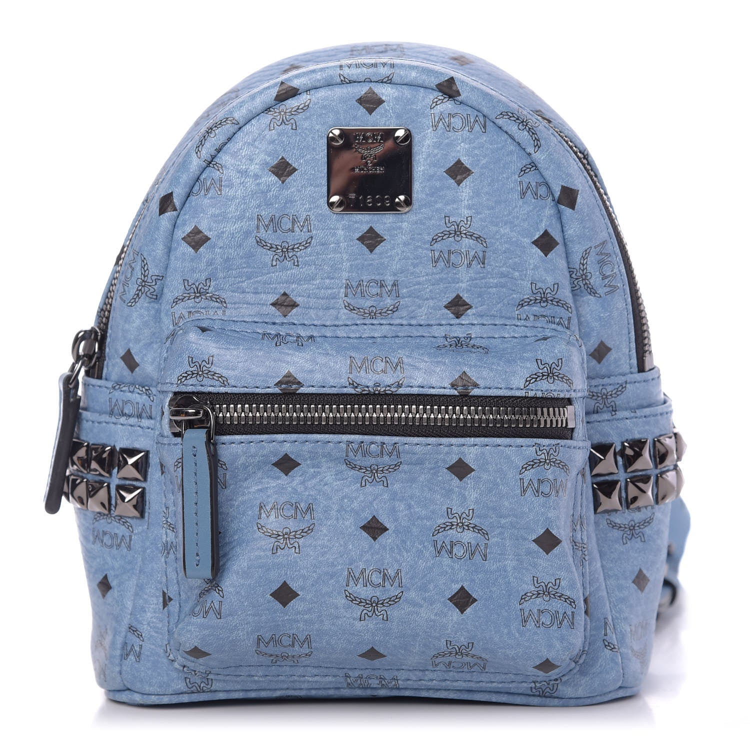 MCM Visetos Side Stud X-Mini Stark Bebe Boo Backpack Blue 1 of 9